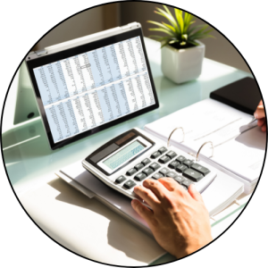 Image of calculator and spreadsheet