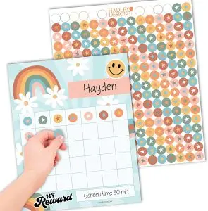 25 Retro Reward Sticker Chart For Kids