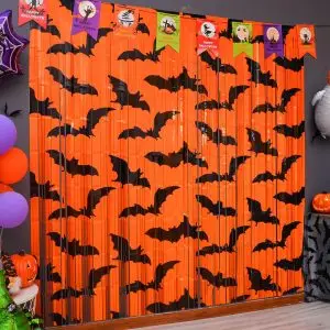 2 Packs Black Bat Pattern Orange Background