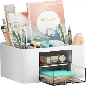 Marbrasse Pen Organizer with 2 Drawer